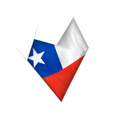 Sketched Crooked Heart With Chile Flag