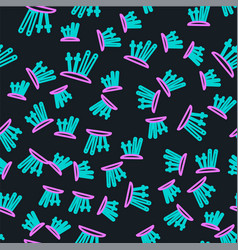 Line Ski And Sticks Icon Isolated Seamless Pattern