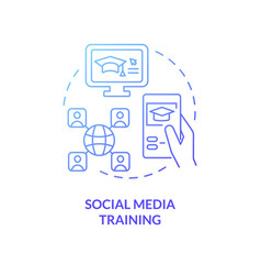 Social Media Training Blue Gradient Concept Icon