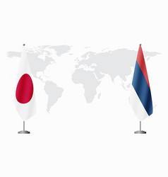 Japan And Civil Serbia Flags For Official Meeting