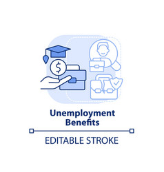 Unemployment Benefits Light Blue Concept Icon