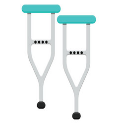 Blue Crutches On A White Background