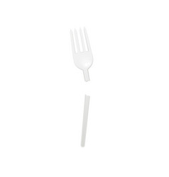 Broken Plastic Disposable Fork Realistic