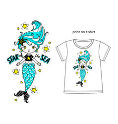 Cartoon Cute Mermaid Print For T Shirts-2