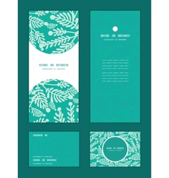 Emerald green plants vertical frame pattern Vector Image