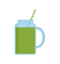 Matcha Smoothie Jar Icon Flat Style