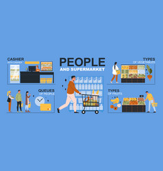 People In Supermarket Infographics