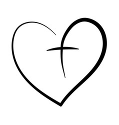 Religious Tattoo Icon Heart With Cross God