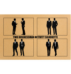 Two Businessman Activity Silhouette Black Clipart