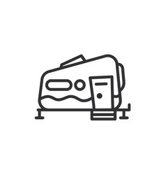 Camper Trailer Icon Isolate On White