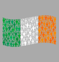 Waving People Ireland Flag - Collage With Person