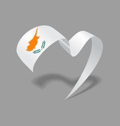 Cypriot Flag Heart-shaped Wavy Ribbon