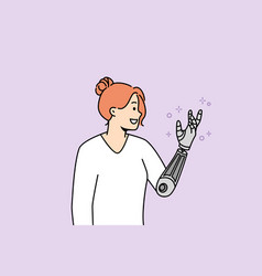 Smiling Woman With Bionic Arm