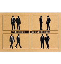 Two Businessman Activity Silhouette Black Clipart