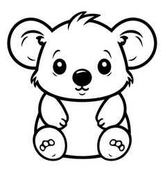 Cute Koala Cartoon On White Background