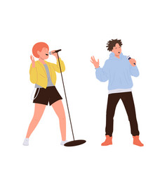 Man And Woman Music Band Vocalist Or Karaoke