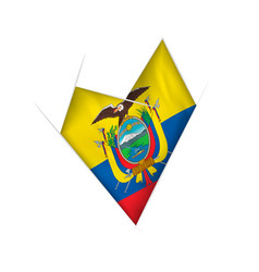 Sketched Crooked Heart With Ecuador Flag