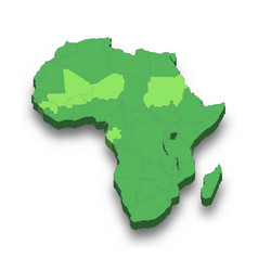 African Union Location Within Africa 3d Map