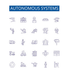 Autonomous Systems Line Icons Signs Set Design