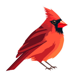 Cute Red Sparrow Bird Flat Icon