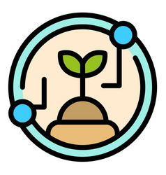 Smart Farm Icon Flat