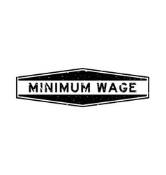 Grunge Black Minimum Wage Word Hexagon Rubber