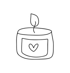 Hand Drawn Line Burning Candle Icon