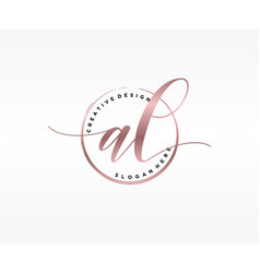 Initial al handwriting logo with circle template Vector Image