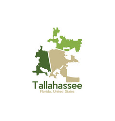 Map Of Tallahassee City Geometric Creative Design