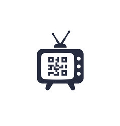 Old Tv And Qr Code Icon