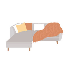 Comfortable Grey Couch Semi Flat Color Item