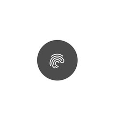 Fingerprint Icon On Dark Circle Background Symbol