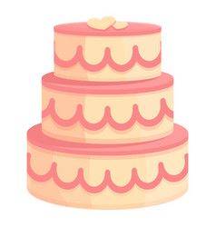 Flower Wedding Cake Icon Cartoon Birthday