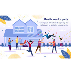 Rental House For Holiday Party Flat Banner