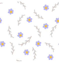 Willow And Flower Cute Seamless Pattern Happy