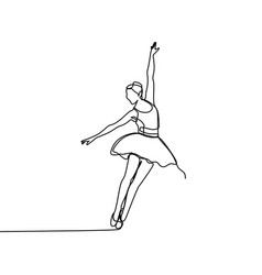 Ballerina One Continuous Line Drawing Artistic