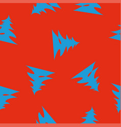 Blue Conifer On A Red Background