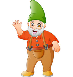 Cartoon Garden Gnome Waving