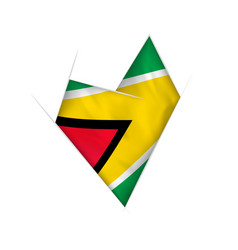 Sketched Crooked Heart With Guyana Flag