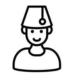 Turkish Man Avatar Icon Outline Style