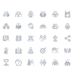 Organizational Workers Line Icons Collection