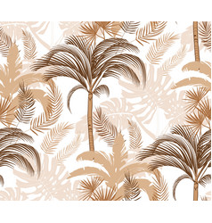 Seamless Pattern With Tropical Palm And Monstera