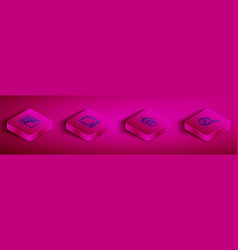 Set Isometric Line Chocolate Bar Electronic