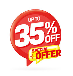 Up To 35 Percent Off Special Offer Sale Sticker