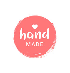 Hand Made Love Logo Icon Circle Label Handmade