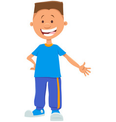 Happy Teen Boy Cartoon Character