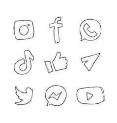 Social Media Icons On White Background Logos