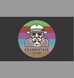 Logo Portrait Of A Grandfather In A Hat