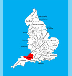 Map Somerset South West England United Kingdom