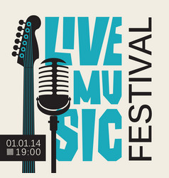 Poster for live music festival with guitar and mic